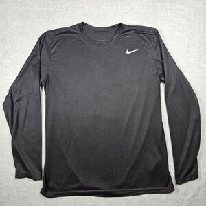Nike Dri-FIT Mens Long Sleeve Training Shirt Black Crew Neck Size Large AR6071